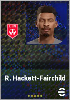 R. Hackett-Fairchild eFootball 2026 player card, 70 OVR RWF