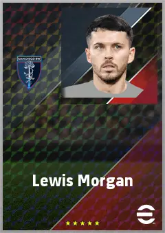 Lewis Morgan eFootball 2026 player card, 72 OVR LWF