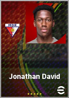 Jonathan David eFootball 2026 player card, 77 OVR CF