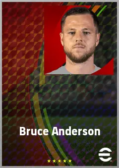 Bruce Anderson eFootball 2026 player card, 70 OVR CF
