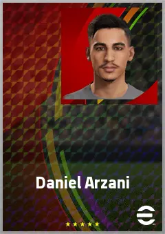 Daniel Arzani eFootball 2026 player card, 69 OVR RWF