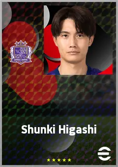 Higashi Shunki eFootball 2026 player card, 72 OVR LMF