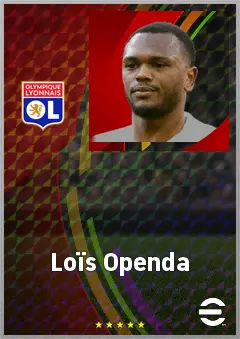 Loïs Openda eFootball 2026 player card, 78 OVR CF