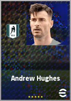 Andrew Hughes eFootball 2026 player card, 69 OVR CB