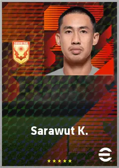 Sarawut K. eFootball 2026 player card, 65 OVR CB