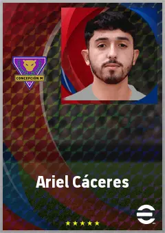 Ariel Cáceres eFootball 2026 player card, 67 OVR RB