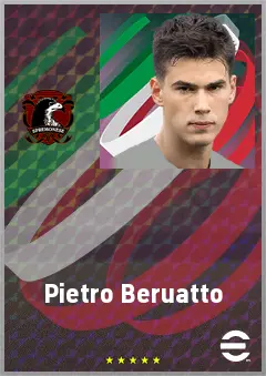 Pietro Beruatto eFootball 2026 player card, 72 OVR LB