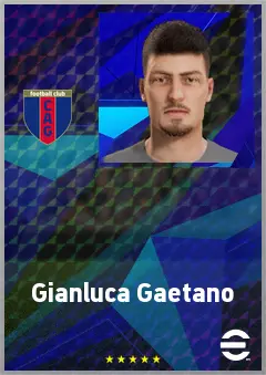 Gianluca Gaetano eFootball 2026 player card, 72 OVR AMF