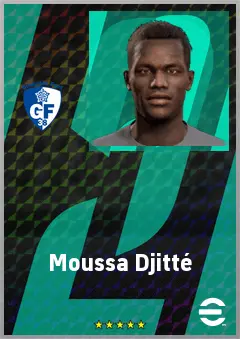 Moussa Djitté eFootball 2026 player card, 69 OVR CF