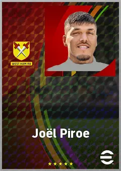 Joël Piroe eFootball 2026 player card, 73 OVR CF