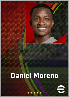 Daniel Moreno eFootball 2026 player card, 70 OVR RWF