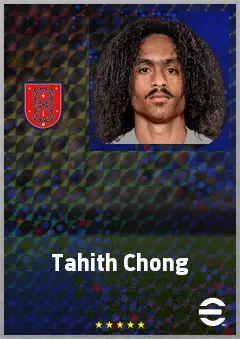 Tahith Chong eFootball 2026 player card, 72 OVR AMF