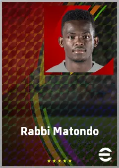 Rabbi Matondo eFootball 2026 player card, 71 OVR LWF