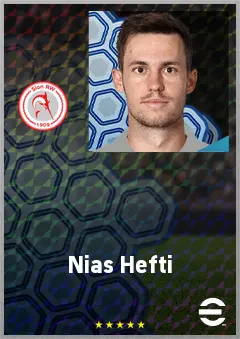 Nias Hefti eFootball 2026 player card, 68 OVR LB