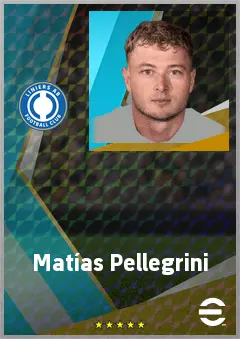Matías Pellegrini eFootball 2026 player card, 73 OVR LWF