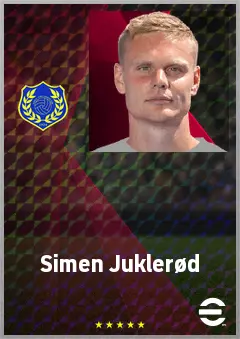 Simen Juklerød eFootball 2026 player card, 70 OVR LB
