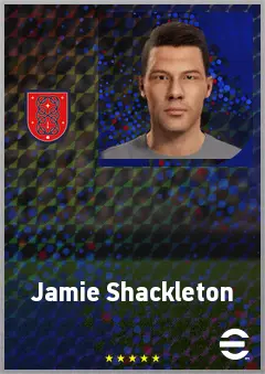 Jamie Shackleton eFootball 2026 player card, 69 OVR CMF