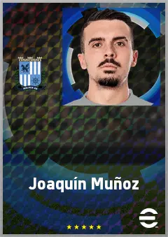 Joaquín Muñoz eFootball 2026 player card, 70 OVR RWF