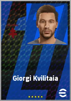 Giorgi Kvilitaia eFootball 2026 player card, 70 OVR CF