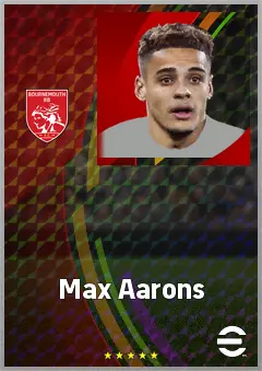 Max Aarons eFootball 2026 player card, 72 OVR RB