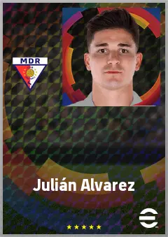 Julián Alvarez eFootball 2026 player card, 80 OVR CF
