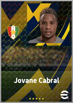 Jovane Cabral eFootball 2026 player card, 71 OVR LWF
