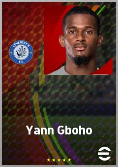 Yann Gboho eFootball 2026 player card, 74 OVR LWF
