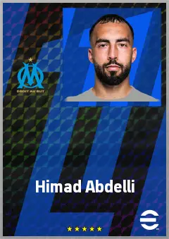 Himad Abdelli eFootball 2026 player card, 74 OVR AMF
