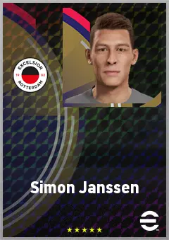 Simon Janssen eFootball 2026 player card, 66 OVR LB