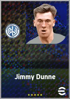 Jimmy Dunne eFootball 2026 player card, 72 OVR CB