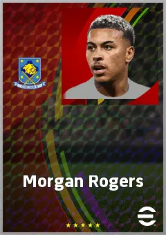 Morgan Rogers eFootball 2026 player card, 80 OVR AMF