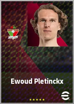 Ewoud Pletinckx eFootball 2026 player card, 71 OVR CB