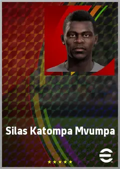 Silas Katompa Mvumpa eFootball 2026 player card, 74 OVR RMF
