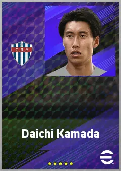 Kamada Daichi eFootball 2026 player card, 75 OVR CMF