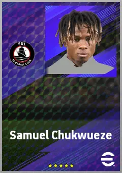 Samuel Chukwueze eFootball 2026 player card, 76 OVR RWF