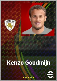 Kenzo Goudmijn eFootball 2026 player card, 70 OVR CMF