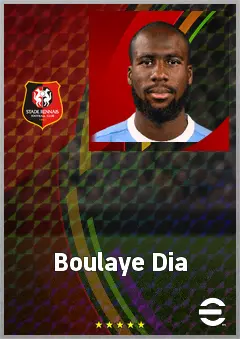 Boulaye Dia eFootball 2026 player card, 74 OVR CF