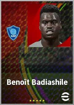 Benoît Badiashile eFootball 2026 player card, 75 OVR CB