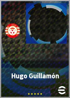 Hugo Guillamón eFootball 2026 player card, 72 OVR DMF