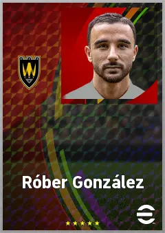 Róber González eFootball 2026 player card, 69 OVR RWF