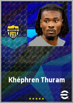 Khéphren Thuram eFootball 2026 player card, 76 OVR CMF