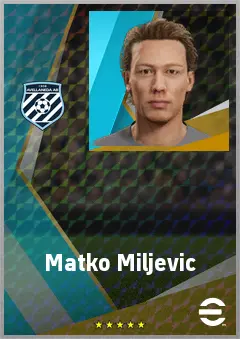Matko Miljevic eFootball 2026 player card, 75 OVR AMF