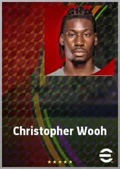Christopher Wooh eFootball 2026 player card, 74 OVR CB