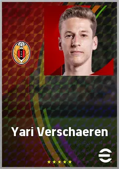 Yari Verschaeren eFootball 2026 player card, 71 OVR AMF