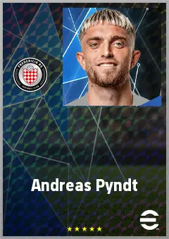 Andreas Pyndt eFootball 2026 player card, 68 OVR DMF