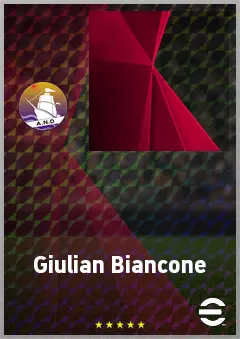 Giulian Biancone eFootball 2026 player card, 72 OVR CB