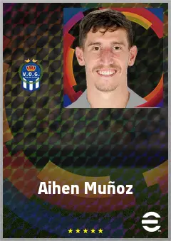 Aihen Muñoz eFootball 2026 player card, 75 OVR LB
