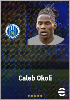 Caleb Okoli eFootball 2026 player card, 74 OVR CB