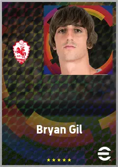 Bryan Gil eFootball 2026 player card, 74 OVR LWF