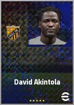 David Akintola eFootball 2026 player card, 71 OVR RWF